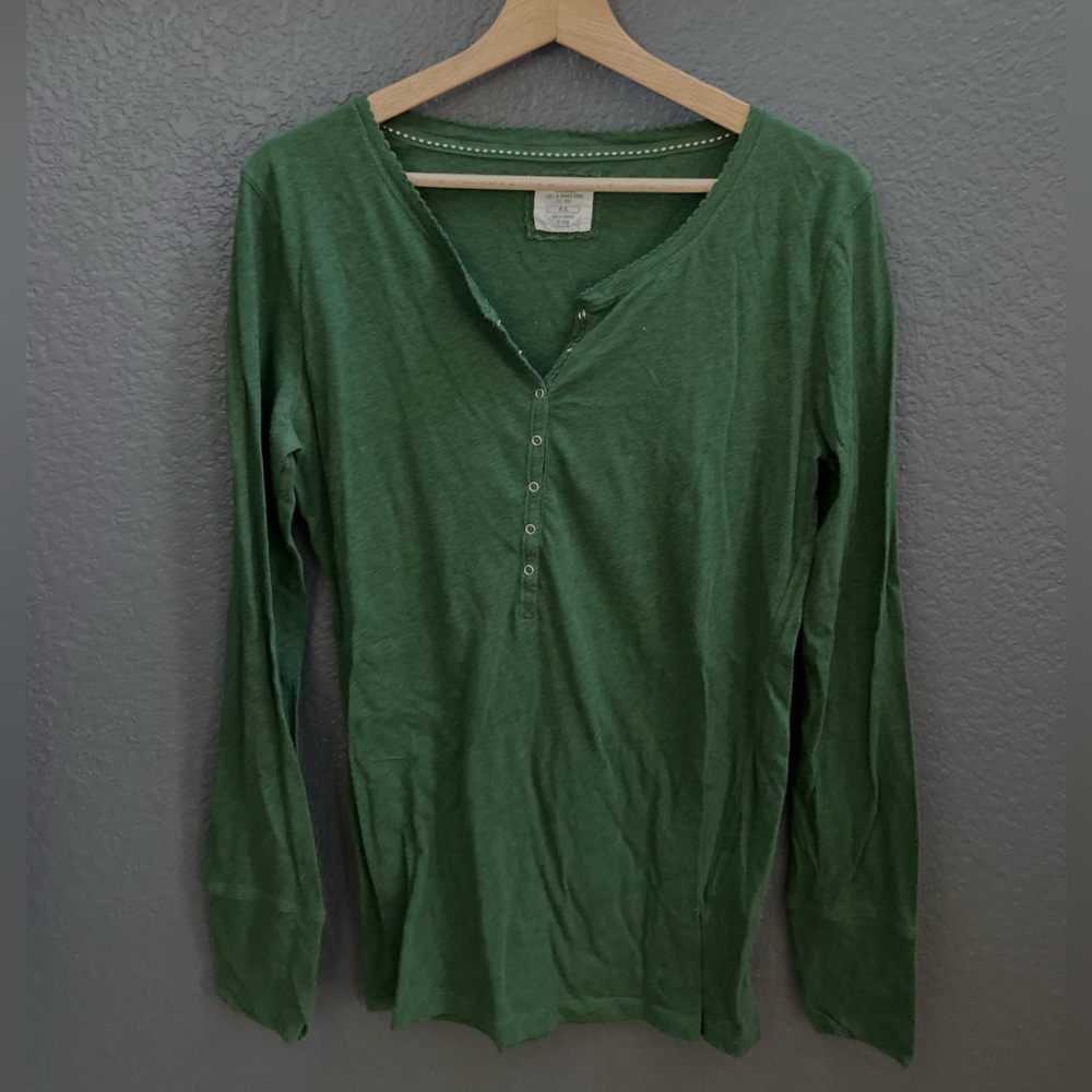H&M Green Long-Sleeve Henley Top